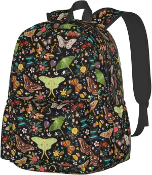 Magic Butterflies Waterproof Backpack Adjustable Shoulder Straps Bag Large Capacity Casual Daypack Bookbag For Travel Work
