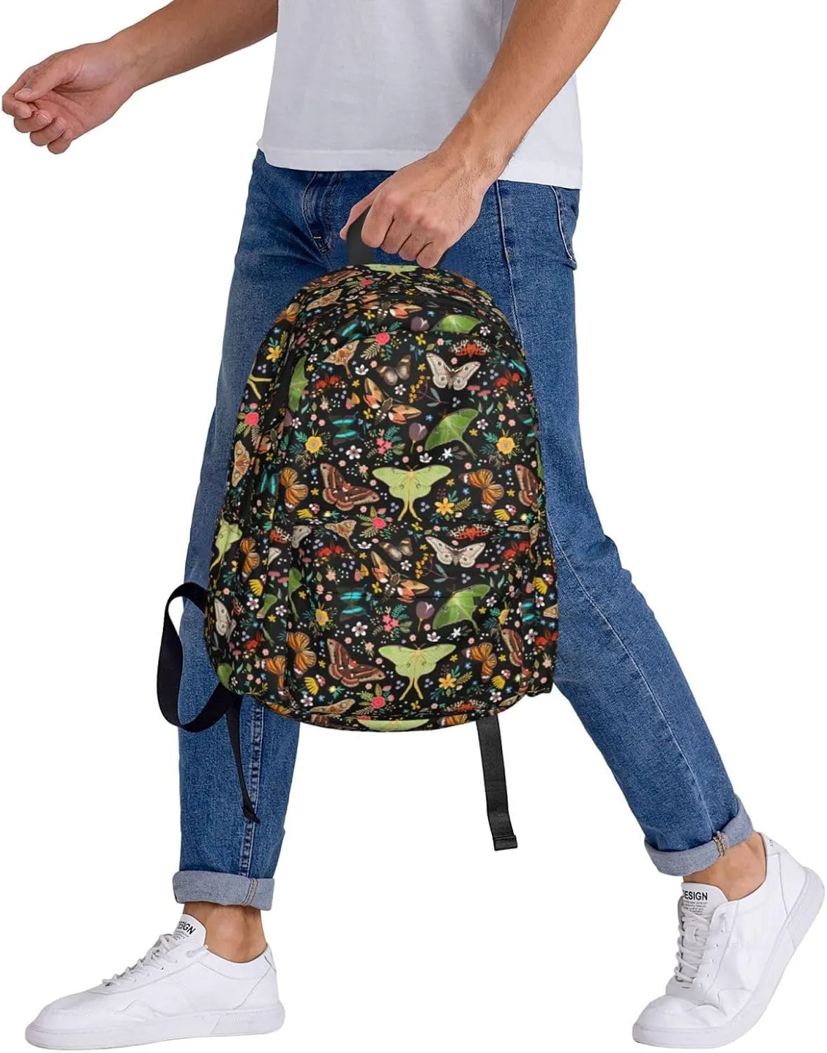 Magic Butterflies Waterproof Backpack Adjustable Shoulder Straps Bag Large Capacity Casual Daypack Bookbag For Travel Work