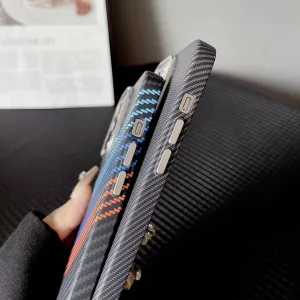 Magnetic Kevlar iPhone Case – Shockproof Carbon Fiber