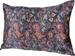 MANSPHIL Purple Paisley 100% Silk Pillowcases Standard Size, Bohomian Brown Floral Printed Pattern, 22 Momme Mulberry Silk Pillow Cases Hidden Zipper for Hair Skin - Vintage Decor Bedding, 20"x26"