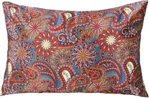 MANSPHIL Red Christmas Paisley 100% Silk Pillowcases Queen Size, Bohemian Rust Floral Pattern, 22 Momme Mulberry Silk Pillow Cases Hidden Zipper for Hair Skin - Vintage Decor Bedding, 20"x30"