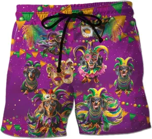 Mardi Gras Mens Swim Trunks - Carnival Swimming Trunk for Men - Drawstring Beach Shorts, Mens Swim Shorts 12
