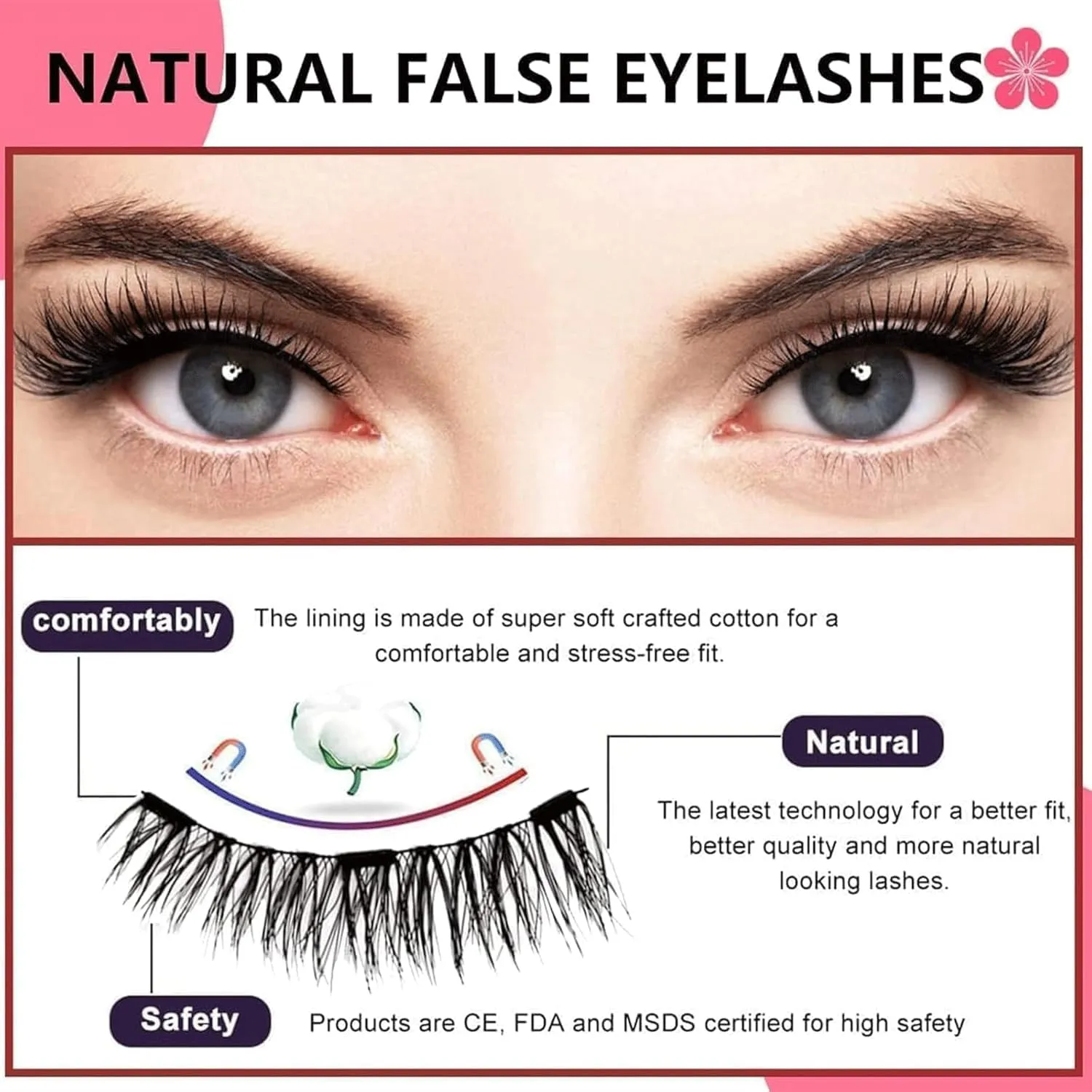 Marvulur Magnetic Eyelashes, Magnetic Lashes With Applicator, Marvulur Reusable Magnetic Eyelash Kit, Natural-Looking False Lashes