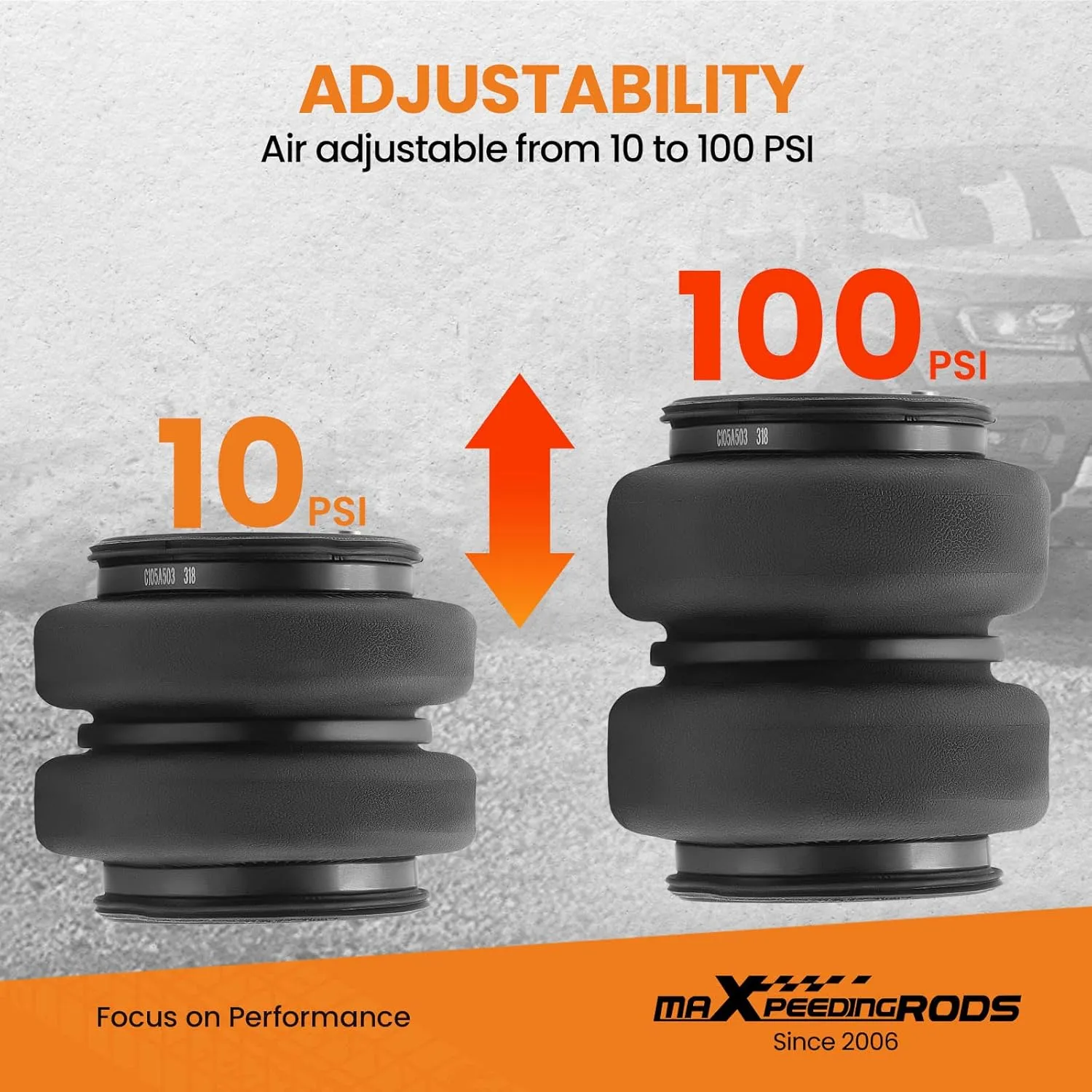 maXpeedingrods Rear Air Suspension Bags Kit 5000lbs for Chevrolet Silverado GMC Sierra 2500 HD 3500 HD 2011-2019 Rear Air Helper Spring Kit w/Internal Jounce Bumper