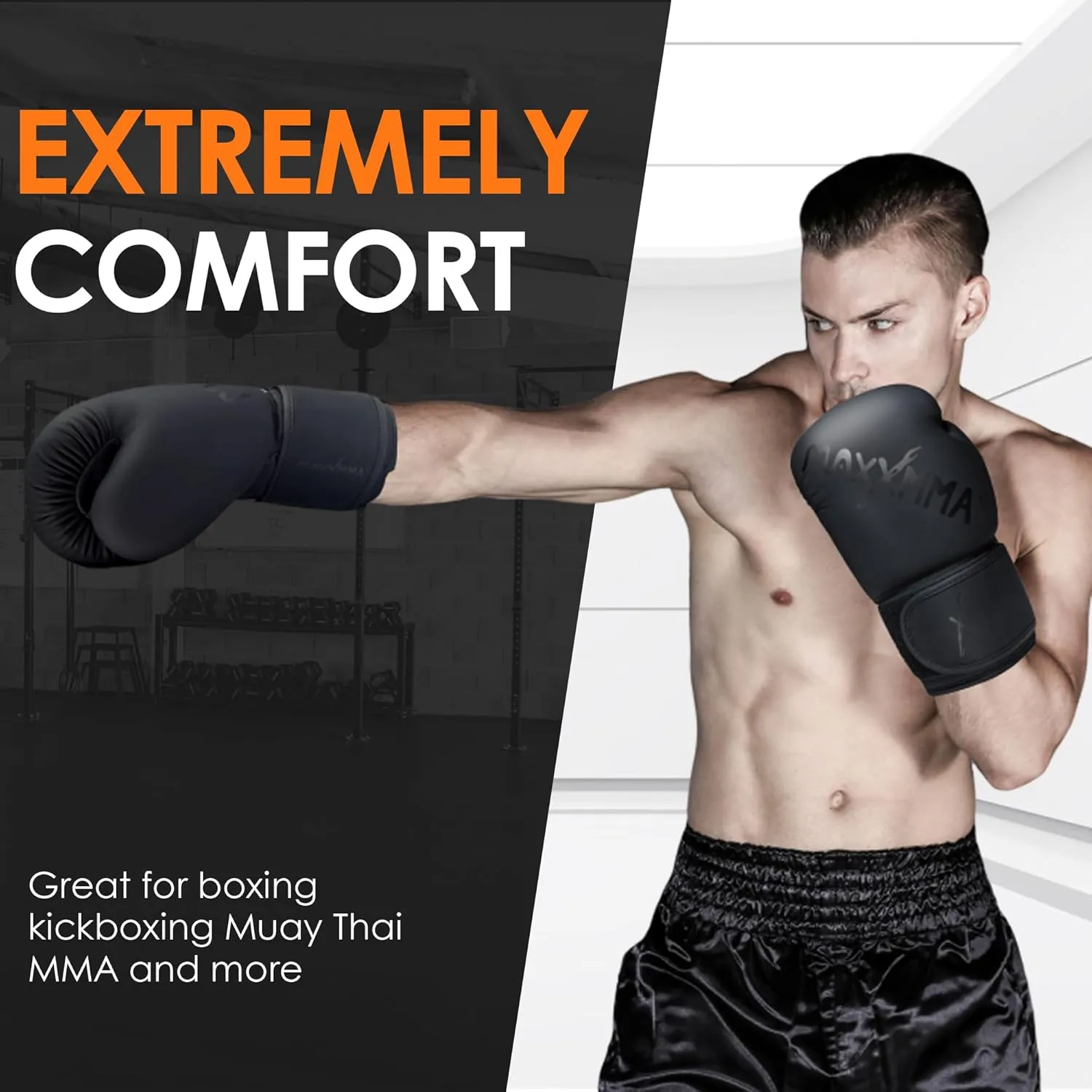 MaxxMMA Pro Style Boxing Gloves for Men & Women, Training Heavy Bag Workout Gloves, Muay Thai, Sparring Kickboxing Punching Bag Work Fight Gloves