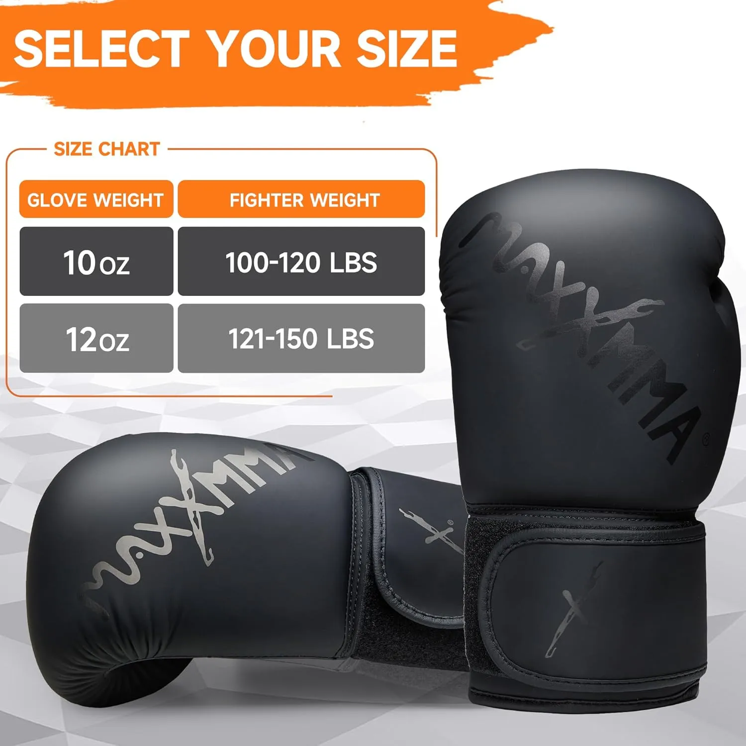 MaxxMMA Pro Style Boxing Gloves for Men & Women, Training Heavy Bag Workout Gloves, Muay Thai, Sparring Kickboxing Punching Bag Work Fight Gloves