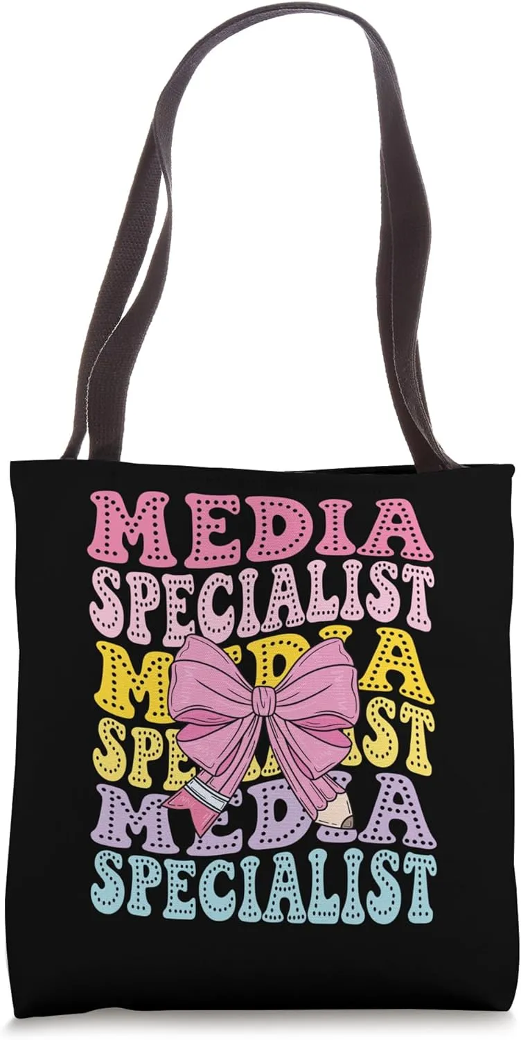 Media Specialist Librarian Library Squad Back To School Tote Bag