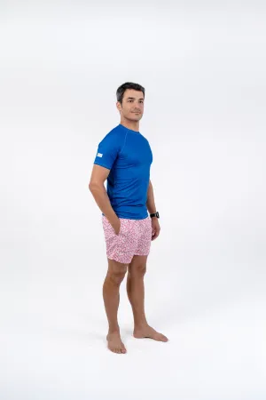 MEN RASH GUARD - SHORT SLEEVE  - Deep Blue