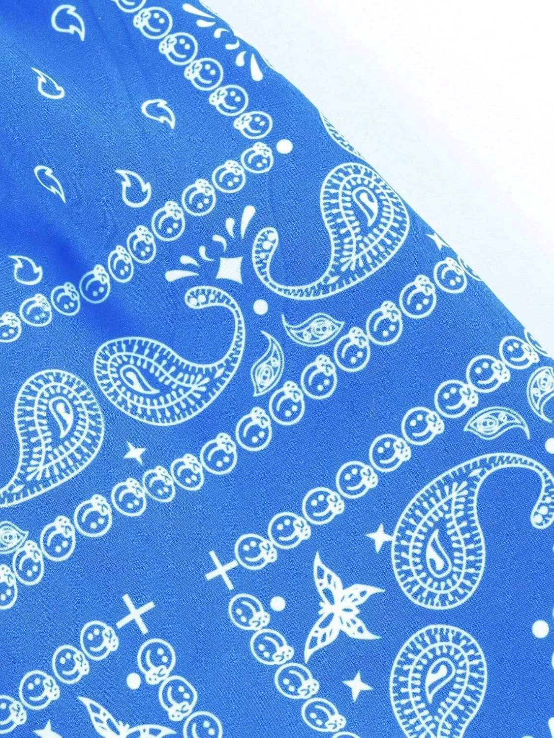 Men's Boho Paisley Scarf Print Shorts Drawstring Waist Tribal Pocket Summer Shorts
