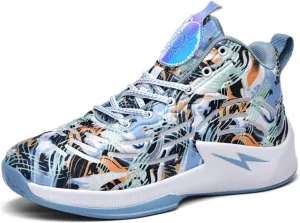 Mens Breathable Lace Up Basketball Shoes Fashion Soft Sole High-Top Sneakers Non-Slip Running Gym Train Sport Shoes
