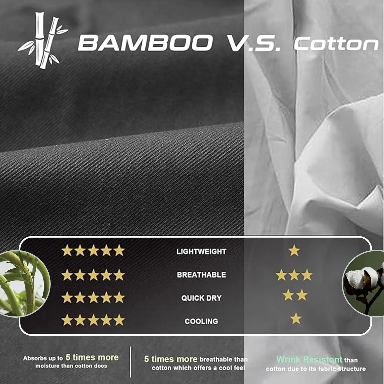 Men's Cooling Athletic Shirts Bamboo Viscose Anti Odor Moisture Wicking Workout Short Sleeve Lightweight Gym Tee