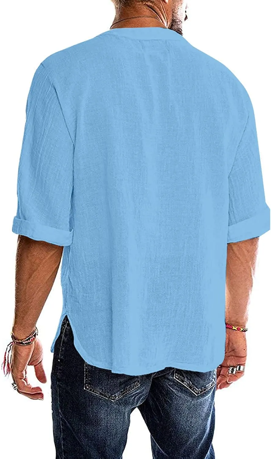 Men's Fashion Shirt Short Sleeve Beach V-Neck Drawstring Printing Yoga African Summer Top