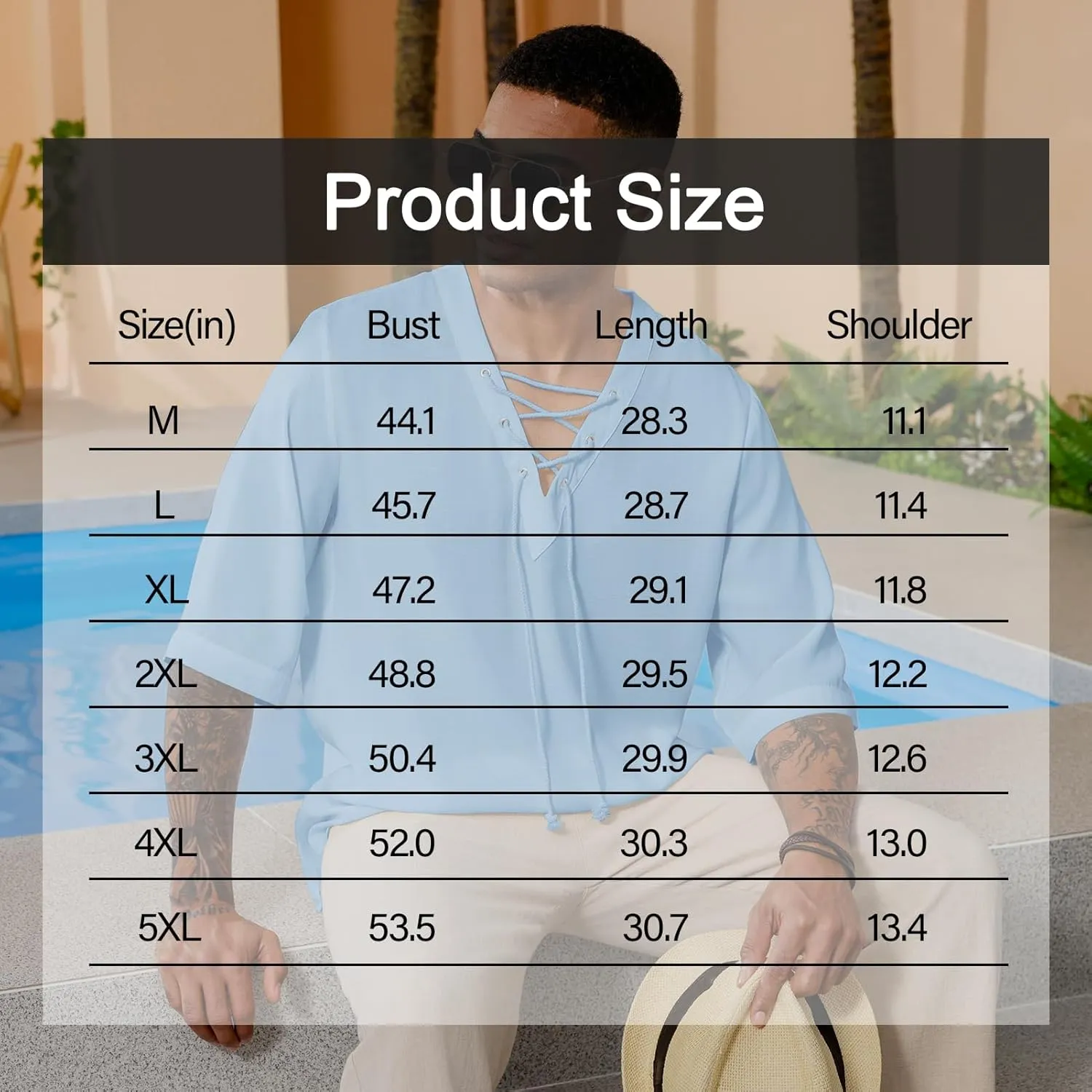 Men's Fashion Shirt Short Sleeve Beach V-Neck Drawstring Printing Yoga African Summer Top