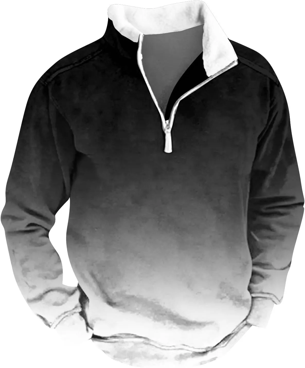 Men's Fleece Jacket Corduroy Polo Sweatshirt Thermal Warm Sweater Casual Loose Lapel Collar Fit Casual Jacket Coats