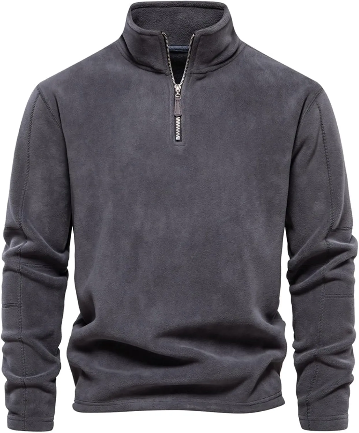 Men's Fleece Pullover Quarter Zip Thermal Outdoor Half Zip Jacket 1/4 Zip Sweatshirt Regular Fitted