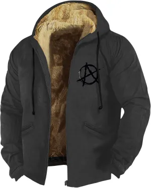 Mens Fuzzy Sherpa Jacket Long Sleeve Fleece Zip Up Coat Faux Jacket Outerwear Windbreaker Casual Hoodies Hooded