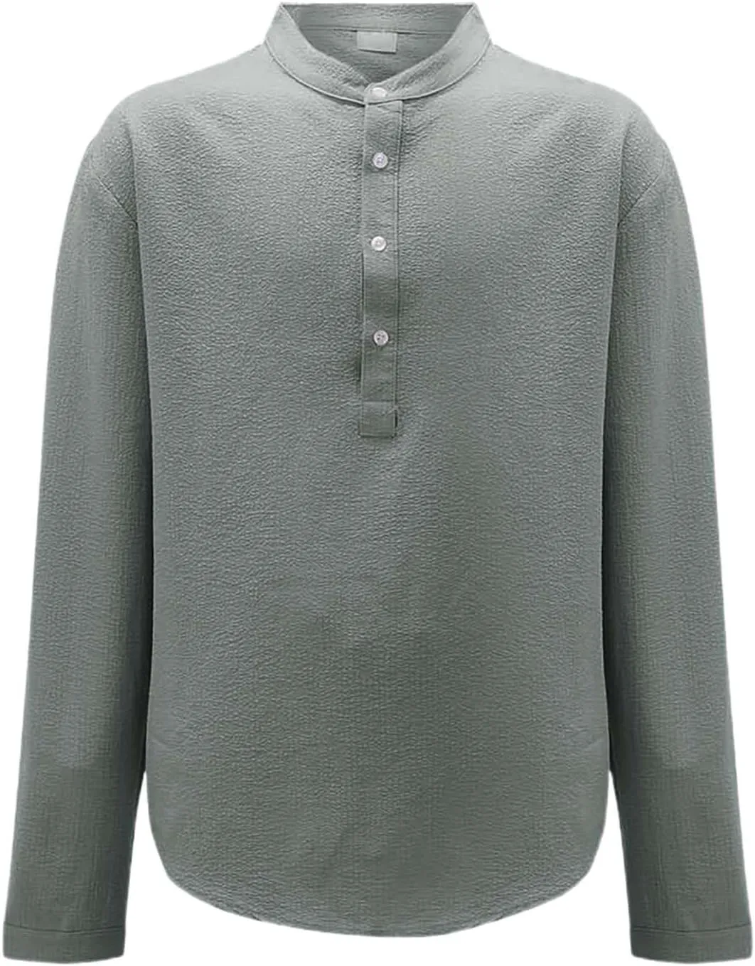 Men's Henley Shirt Tops Crew Neck Button Pleated Long Sleeve Casual Tshirt Breathable Loose Fall Fashion 2024 Outfits