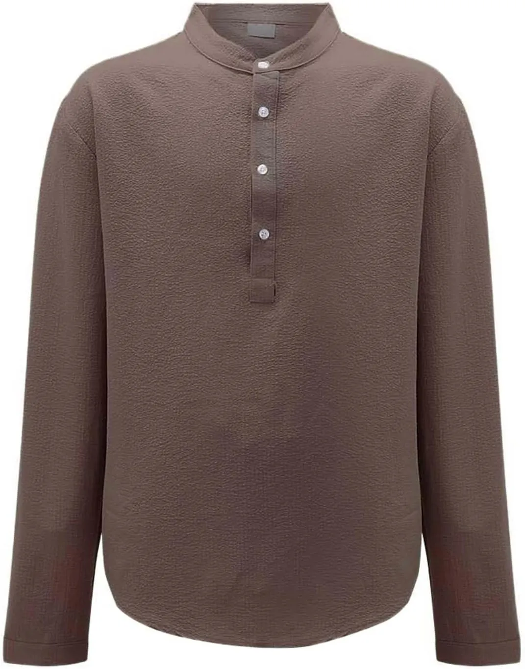 Men's Henley Shirt Tops Crew Neck Button Pleated Long Sleeve Casual Tshirt Breathable Loose Fall Fashion 2024 Outfits