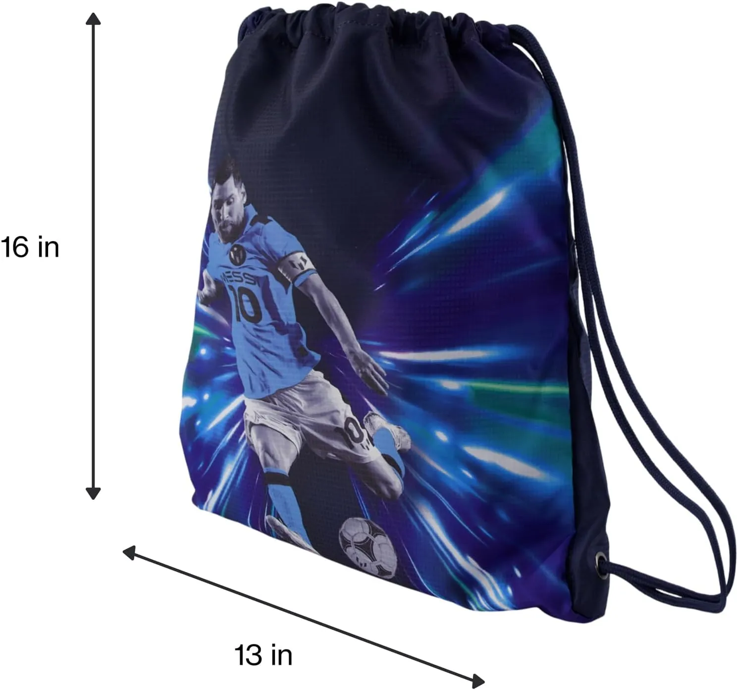 Men's Lifestyle Drawstring Bag, Side Pocket & Comfortable Straps, Blue, One Size