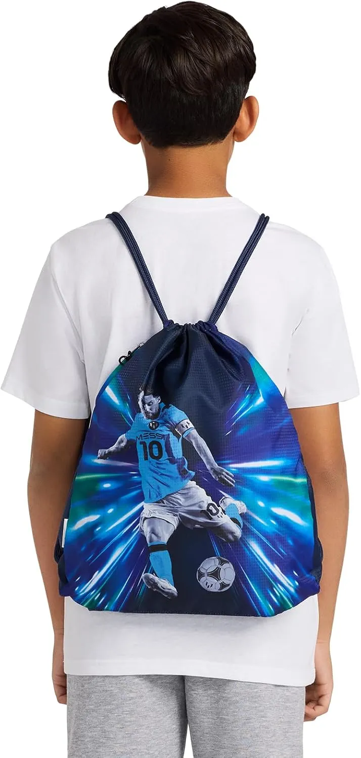Men's Lifestyle Drawstring Bag, Side Pocket & Comfortable Straps, Blue, One Size
