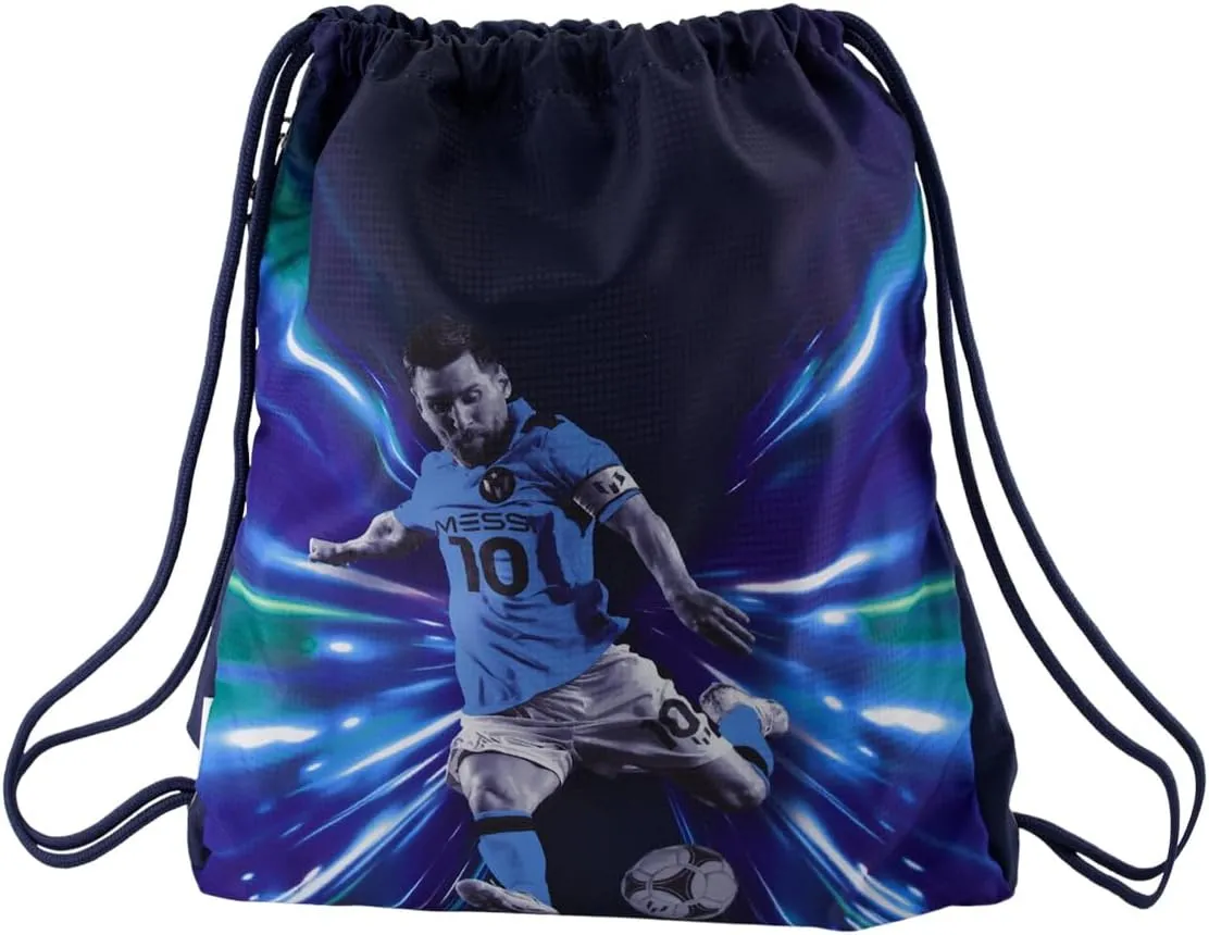 Men's Lifestyle Drawstring Bag, Side Pocket & Comfortable Straps, Blue, One Size