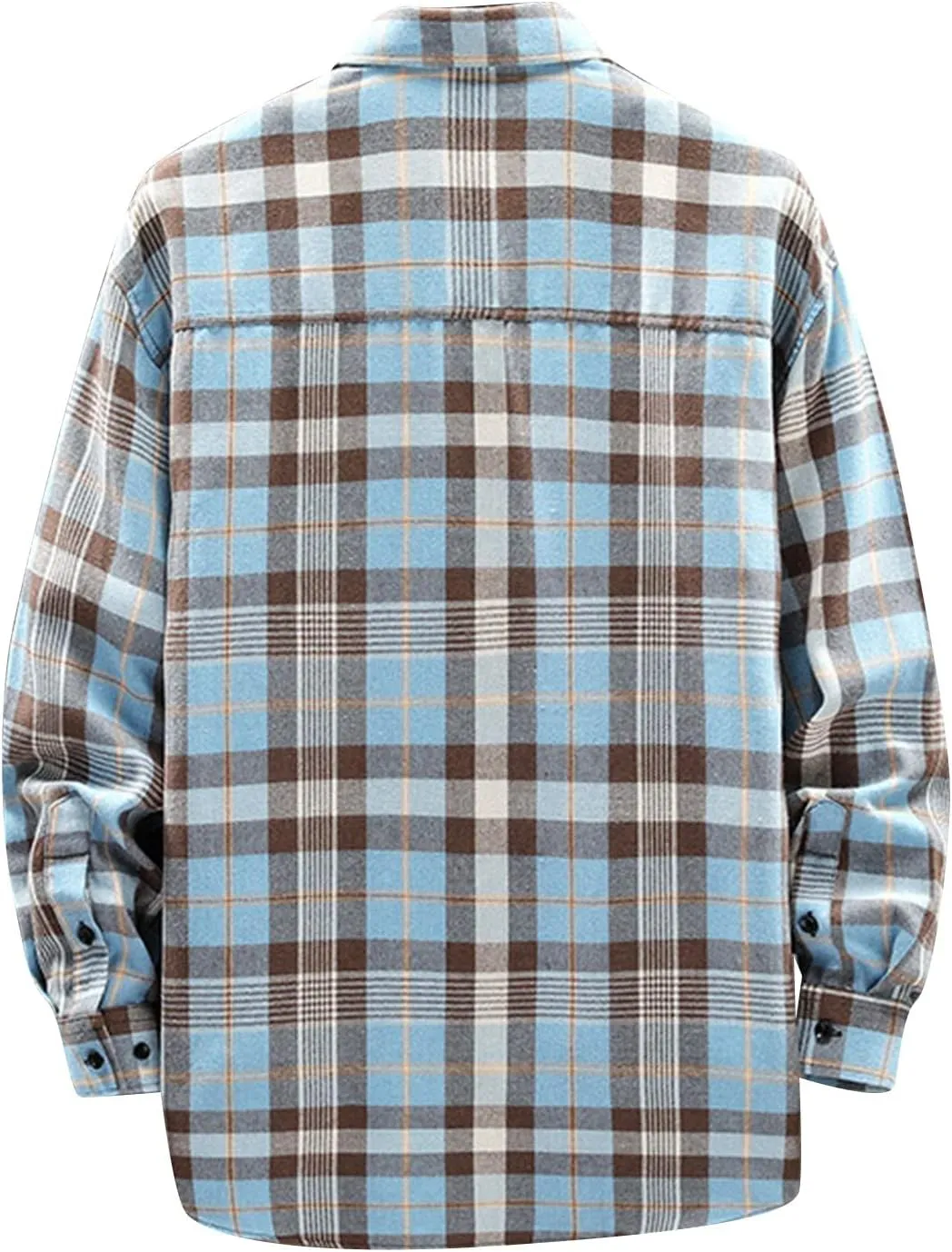 Men's Plaid Hooded Shirts Casual Sanding Plaid Buckle Lapel Short Sleeve Shirt Jacket Brushed Soft Outdoor Shirts