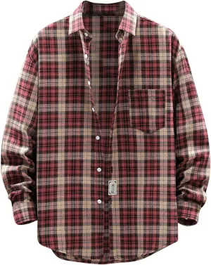 Men's Plaid Hooded Shirts Casual Sanding Plaid Buckle Lapel Short Sleeve Shirt Jacket Brushed Soft Outdoor Shirts