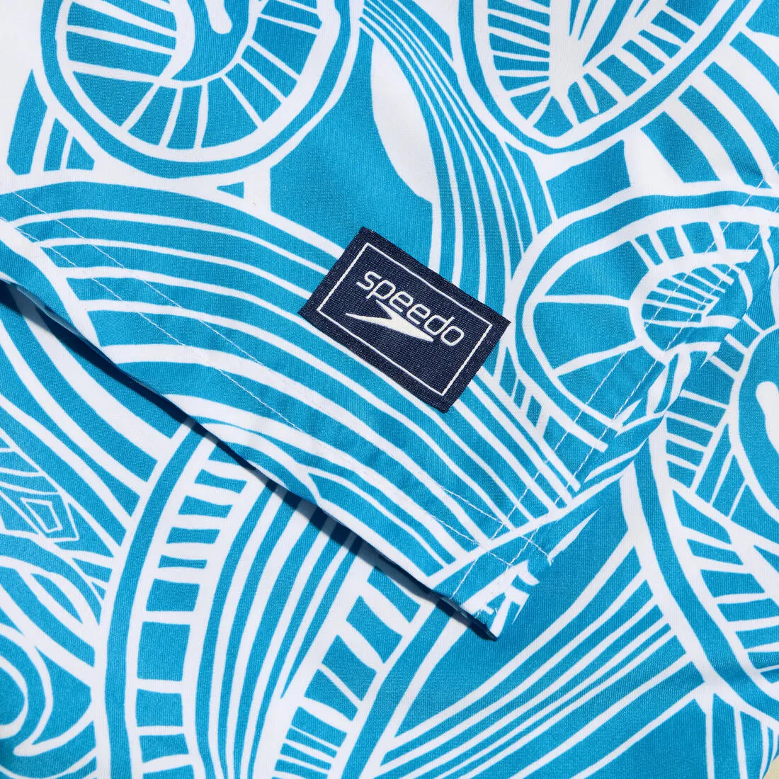 Men's Printed Leisure 16" speedo Swim Shorts Blue/White