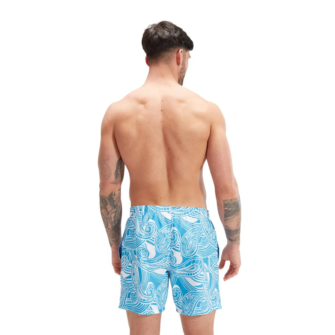 Men's Printed Leisure 16" speedo Swim Shorts Blue/White