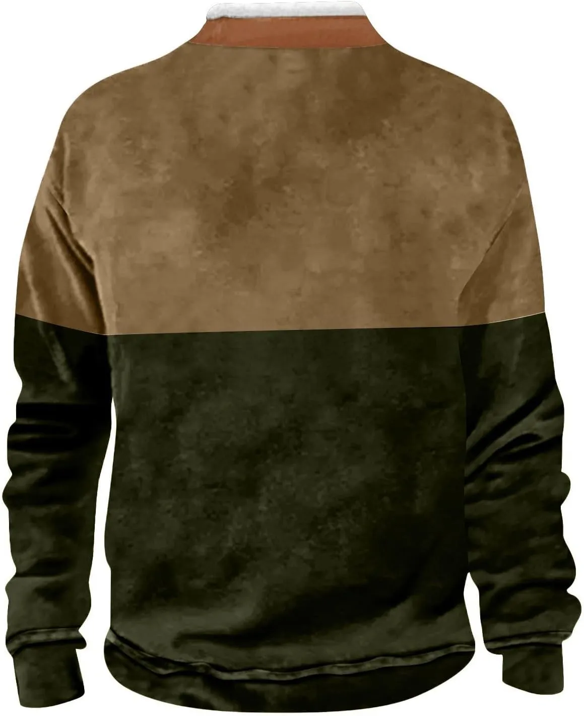 Men's Quarter Zipper Sherpa Sweatshirts 2025 Thermal Warm Sweater 1/4 Zip Stand Collar Cowboy Print Tactical Jacket