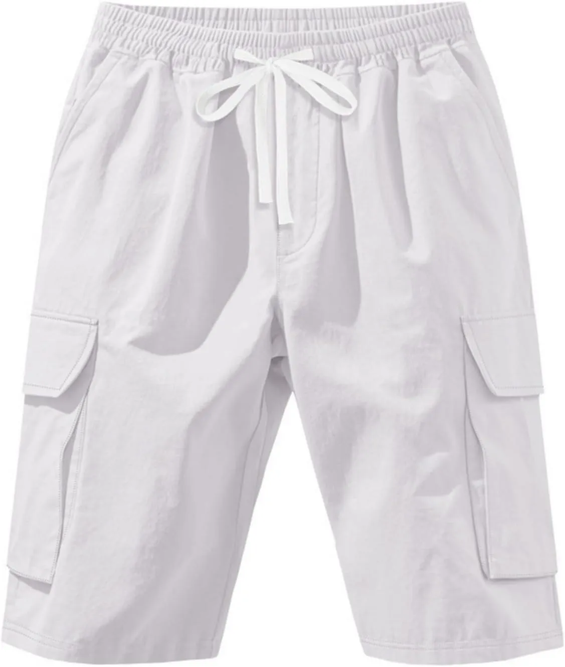Mens Shorts Cargo Shorts Classic Summer Lightweight with Pocket Elastic Waist Drawstring Pants for Running Athletic Beach