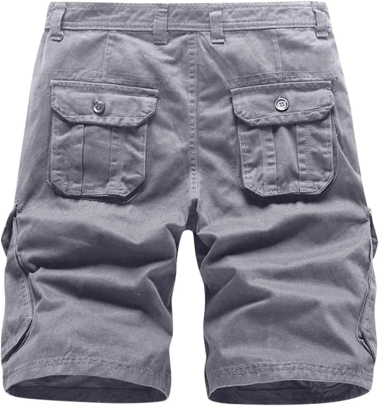 Men'S Straight Cargo Shorts with Multi Pockets and Zipper Outdoor Summer Solid Regular Fit Casual Shorts