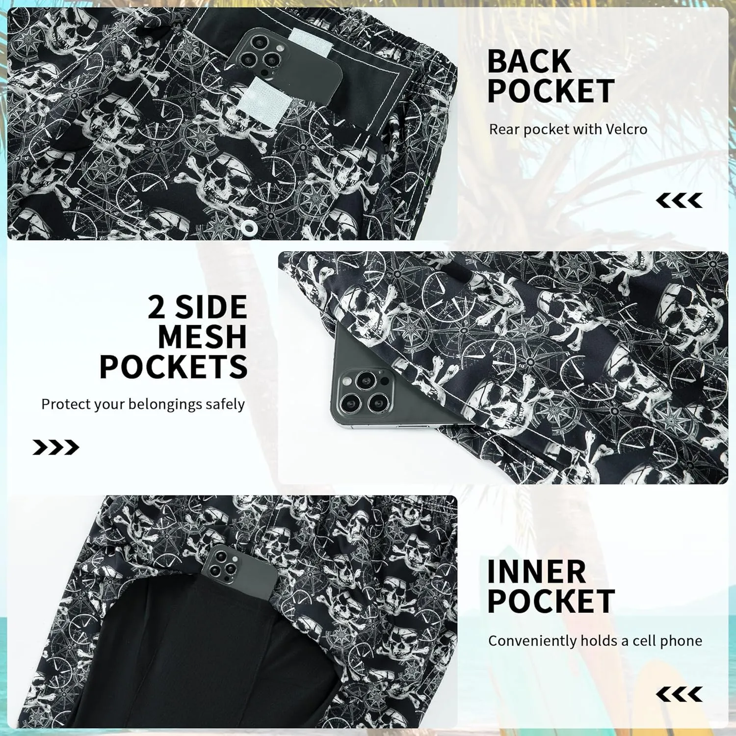 Mens Swim Trunks Quick Dry Board Shorts Bathing Suit for Men Beach Swimwear Breathable Surf Beach Shorts Swimwear