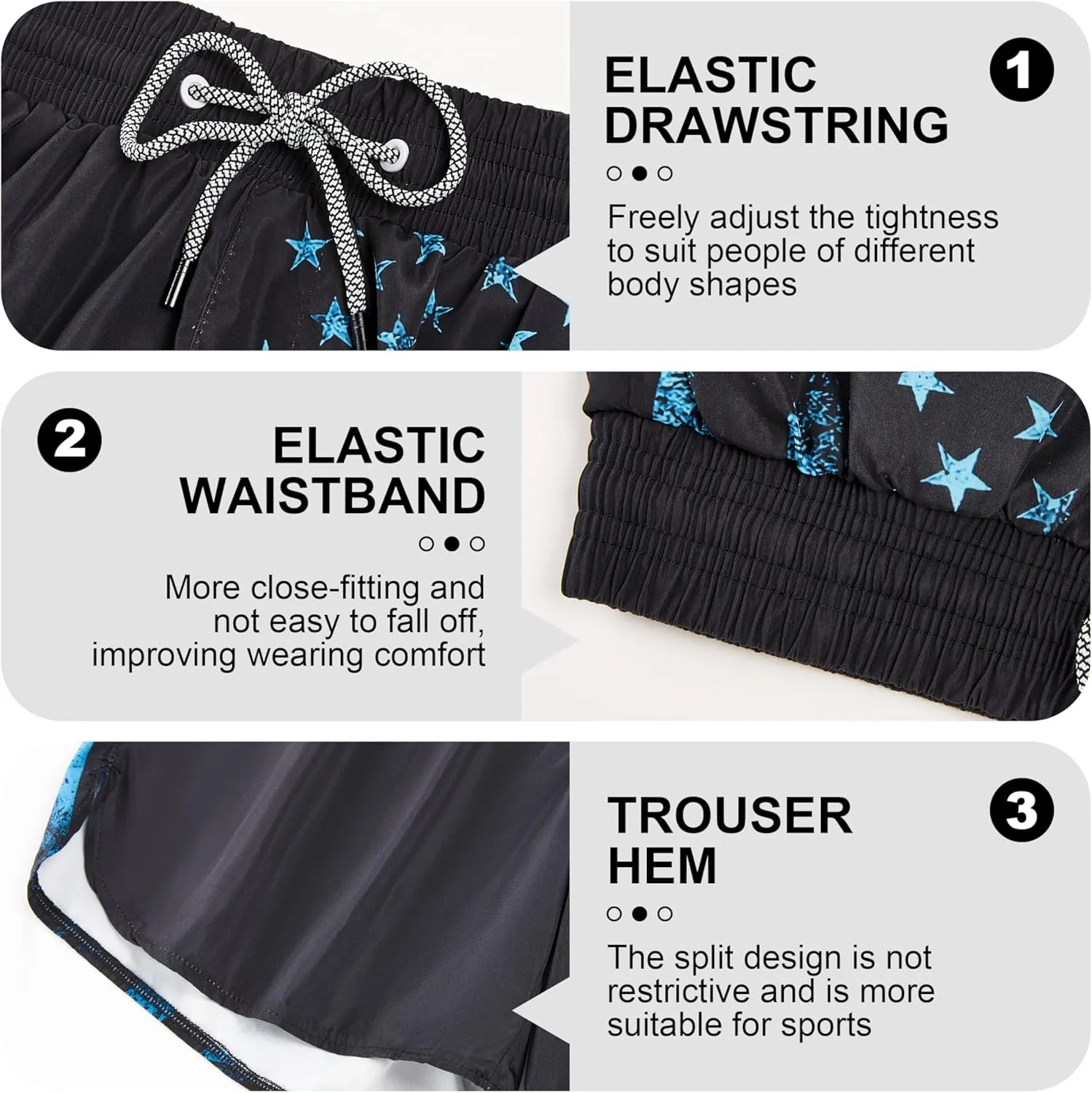 Mens Swim Trunks with Compression Liner 5" Stretch Board Shorts Quick Dry Zipper Pockets 2 in 1 Mens Bathing Suits