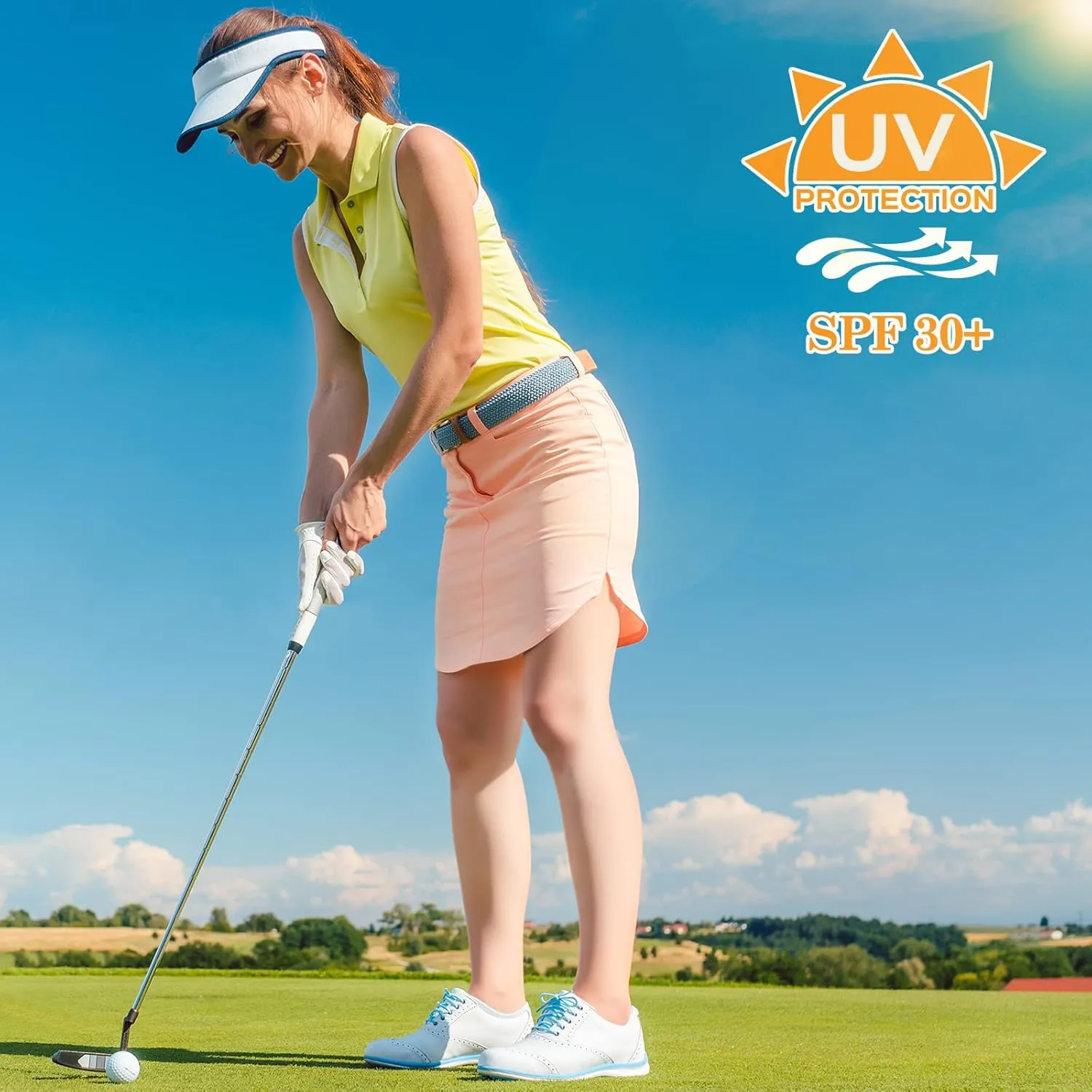 Mepase 4 Pairs Women Golf Sheer Tights UV Protection Stockings with Reinforced Toes Non Slip Sheers Tights Outdoors