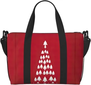 Merry Christmas Birch Tree Printinggym Bags For Men Women, Foldable Travel Duffle Bag,Lightweight Weekender Duffel Bag