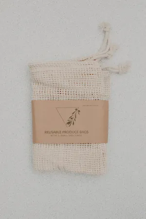 Mesh Produce Bags - Set of Three | Certified Organic Cotton