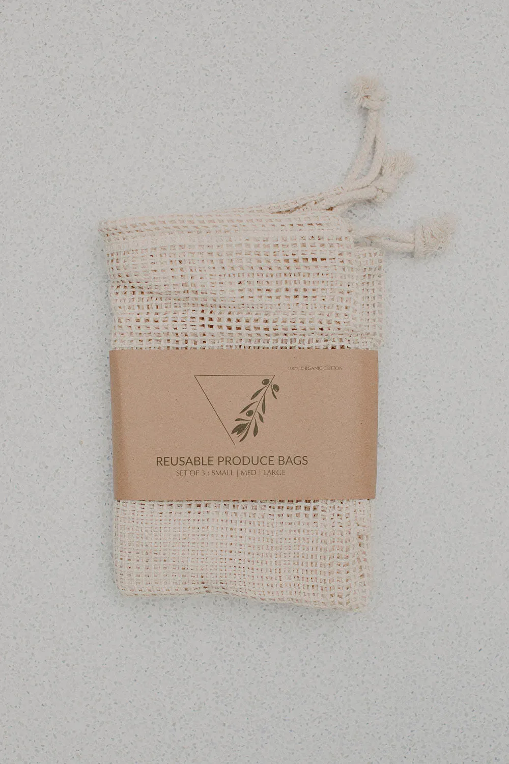 Mesh Produce Bags - Set of Three | Certified Organic Cotton