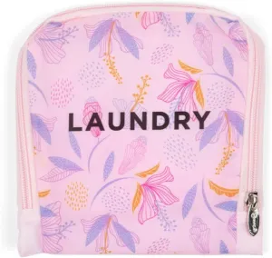 MIAMICA Foldable Travel Laundry Bag, 21'' x 22'', Pink Floral "Laundry" – Lightweight, Durable Design with Drawstring Closure