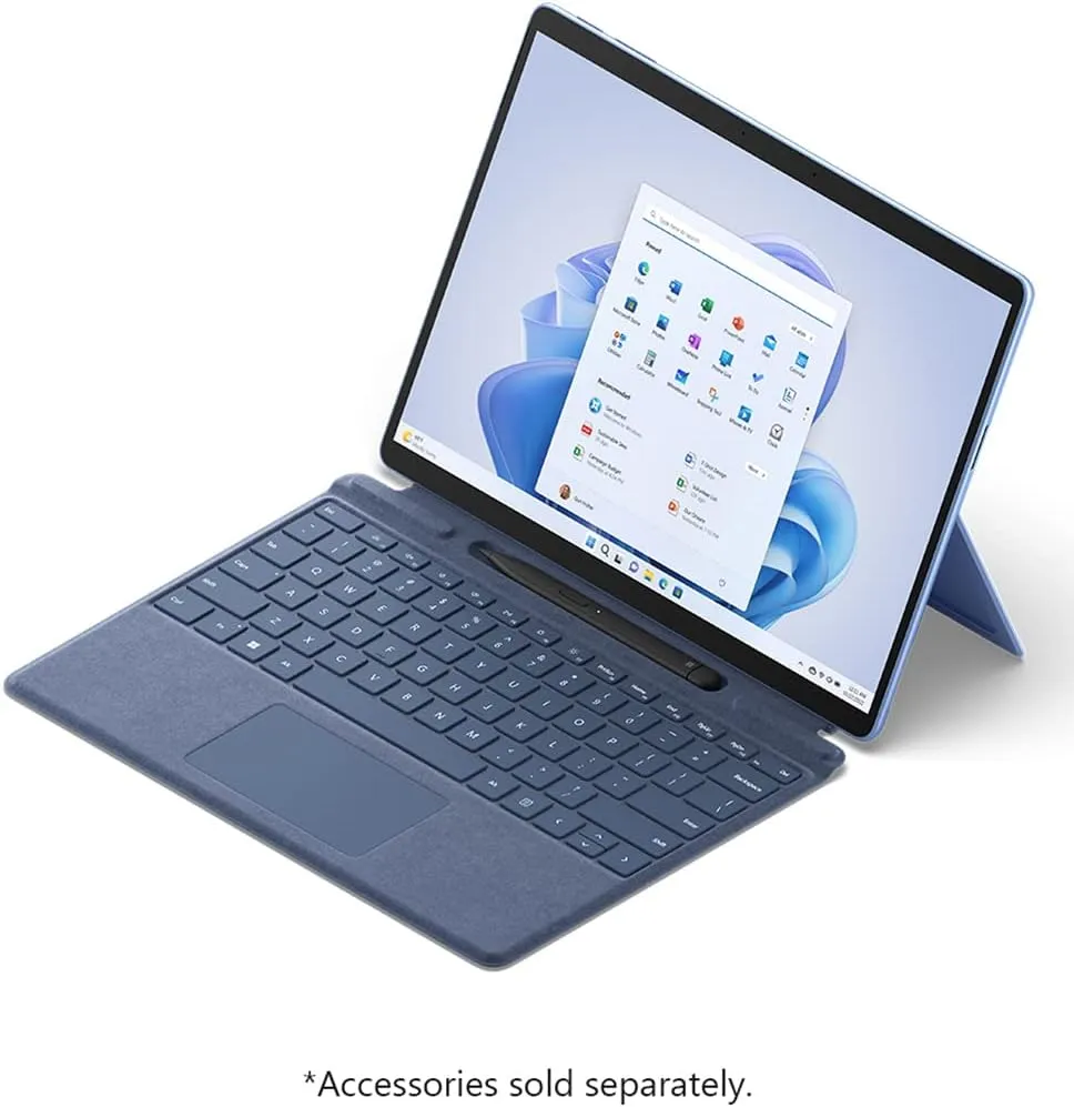 Microsoft QIL-00035 Surface Pro 9 13" Touch Tablet, Intel i7, 16GB/256GB, Sapphire Bundle Surface Pro Signature Mechanical Keyboard, Black and 1 YR CPS Enhanced Protection Pack