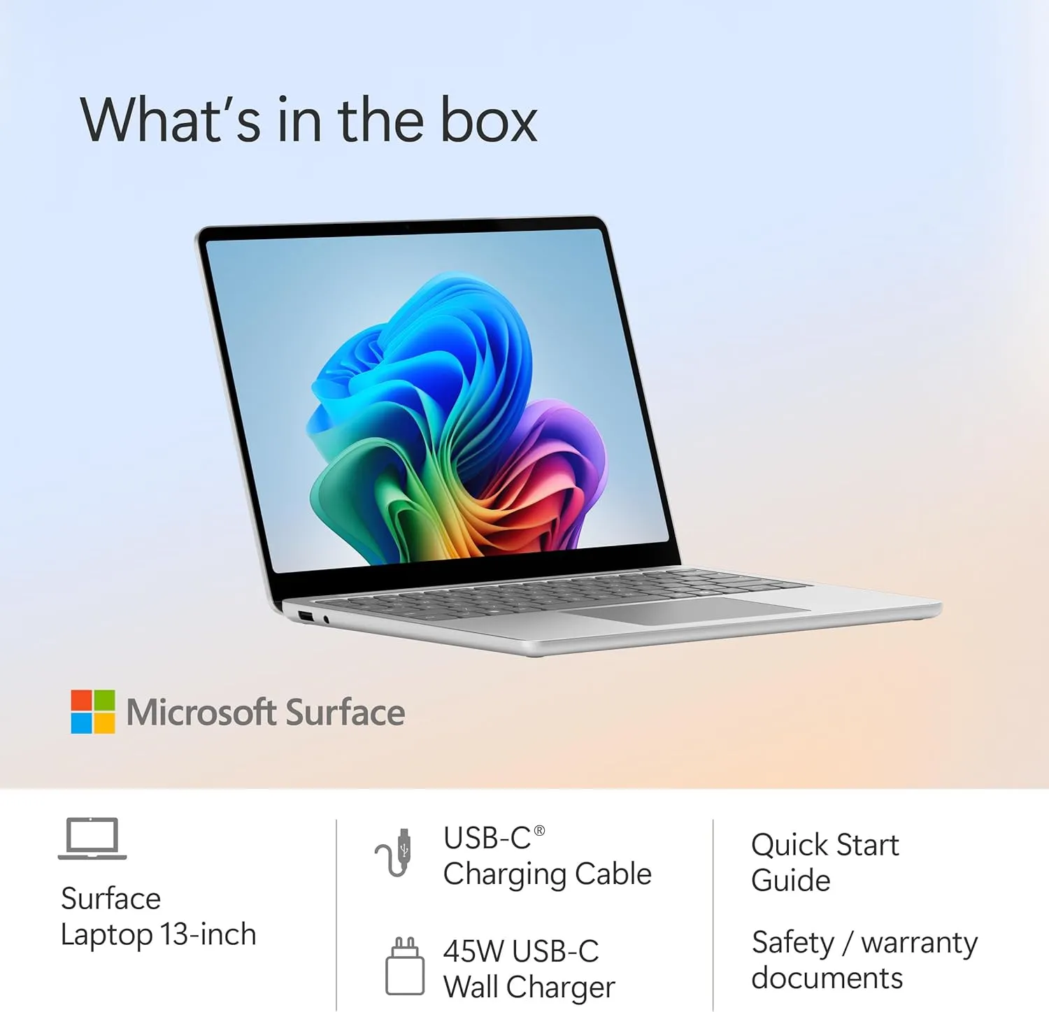 Microsoft Surface Laptop (2025), Windows 11 Copilot  PC, 13" Touchscreen Display, Snapdragon X Plus (8 core), 16GB RAM, 256GB SSD Storage, Platinum