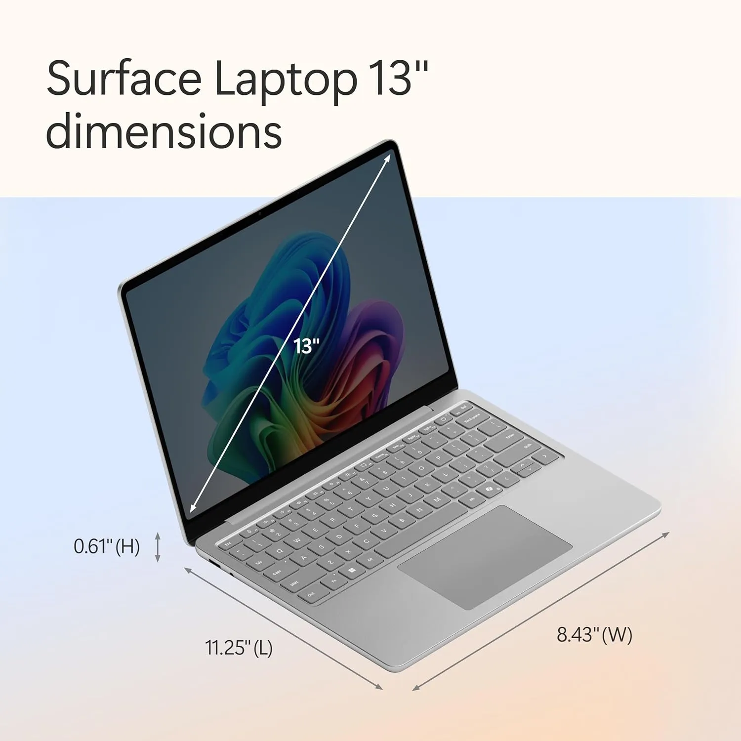 Microsoft Surface Laptop (2025), Windows 11 Copilot  PC, 13" Touchscreen Display, Snapdragon X Plus (8 core), 16GB RAM, 256GB SSD Storage, Platinum
