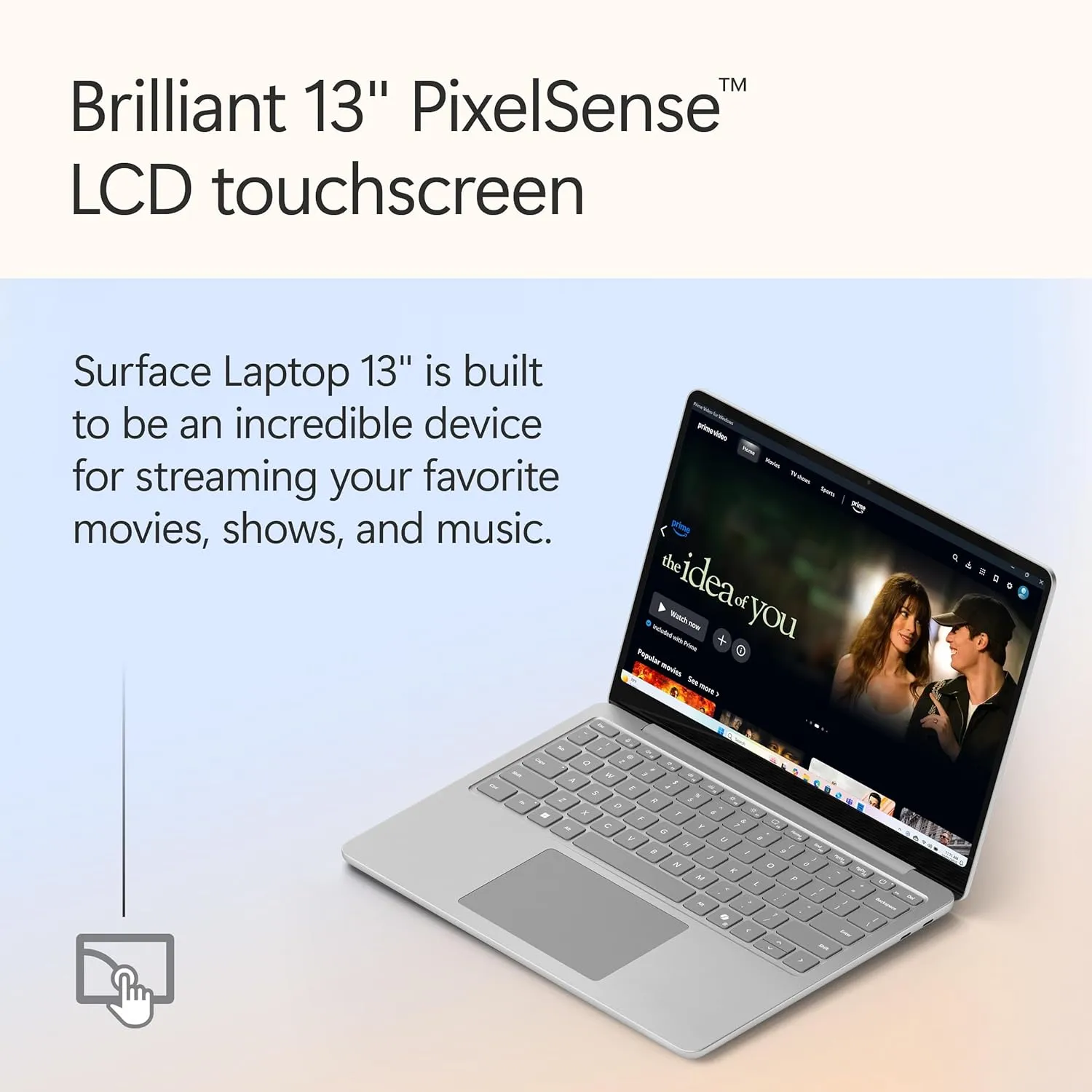 Microsoft Surface Laptop (2025), Windows 11 Copilot  PC, 13" Touchscreen Display, Snapdragon X Plus (8 core), 16GB RAM, 256GB SSD Storage, Platinum