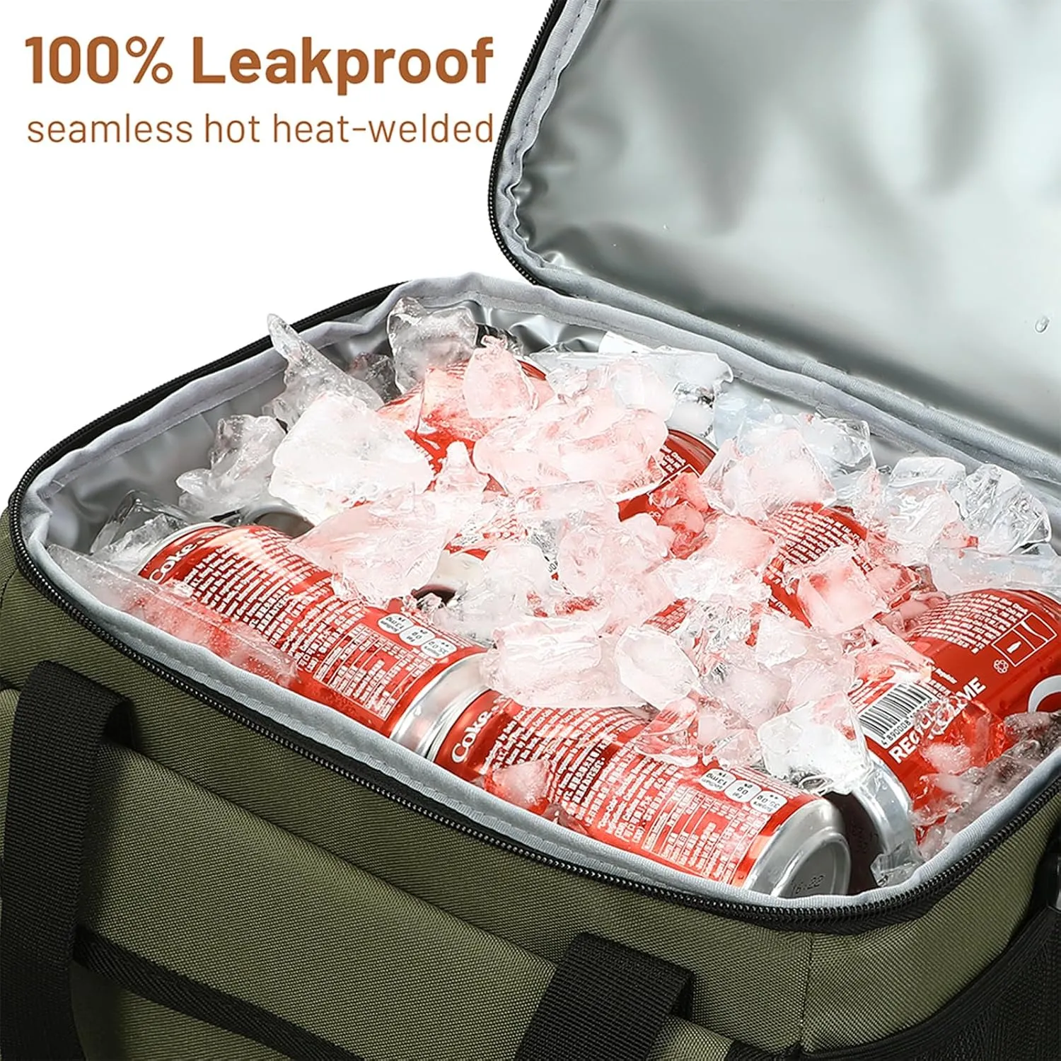 MIER Large Lunch Box for Men, Insulated Lunch Bags Soft Coolers Bag with Shoulder Strap for Adults Work Beach Picnic Travel, 18 Cans, Army Green