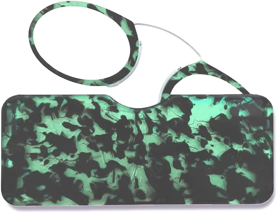 Mini Armless Reading Glasses for Men Women Slim Thin Clip on Nose Readers with Small Portable Case