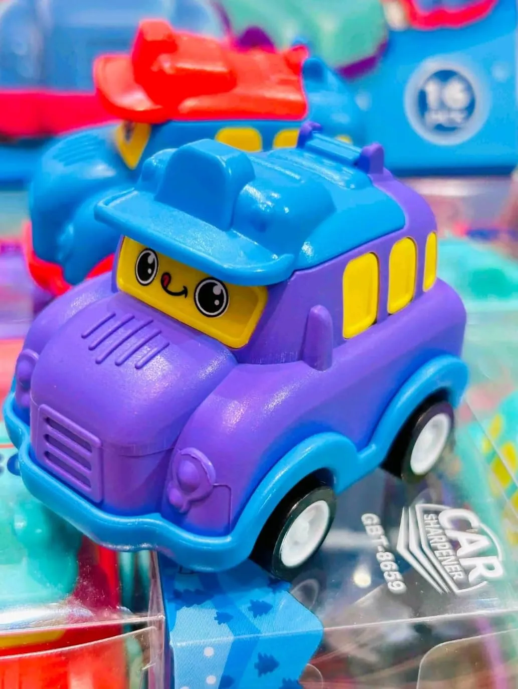 Mini Car Pencil Sharpener and Eraser Set for Kids-  Multicolor