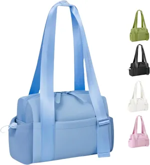 Mini Gym Bag for Women and Girls, Small Waterproof Travel Duffle Bag with Wet Compartment, Cute Workout Sport Tote bag, with gift box (blue)
