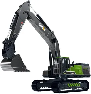 Mini Simulation Alloy Head Excavator Crane Model Toy,Small Crane Children's Construction Vehicle Toy Boy Birthday Gift (Excavator)