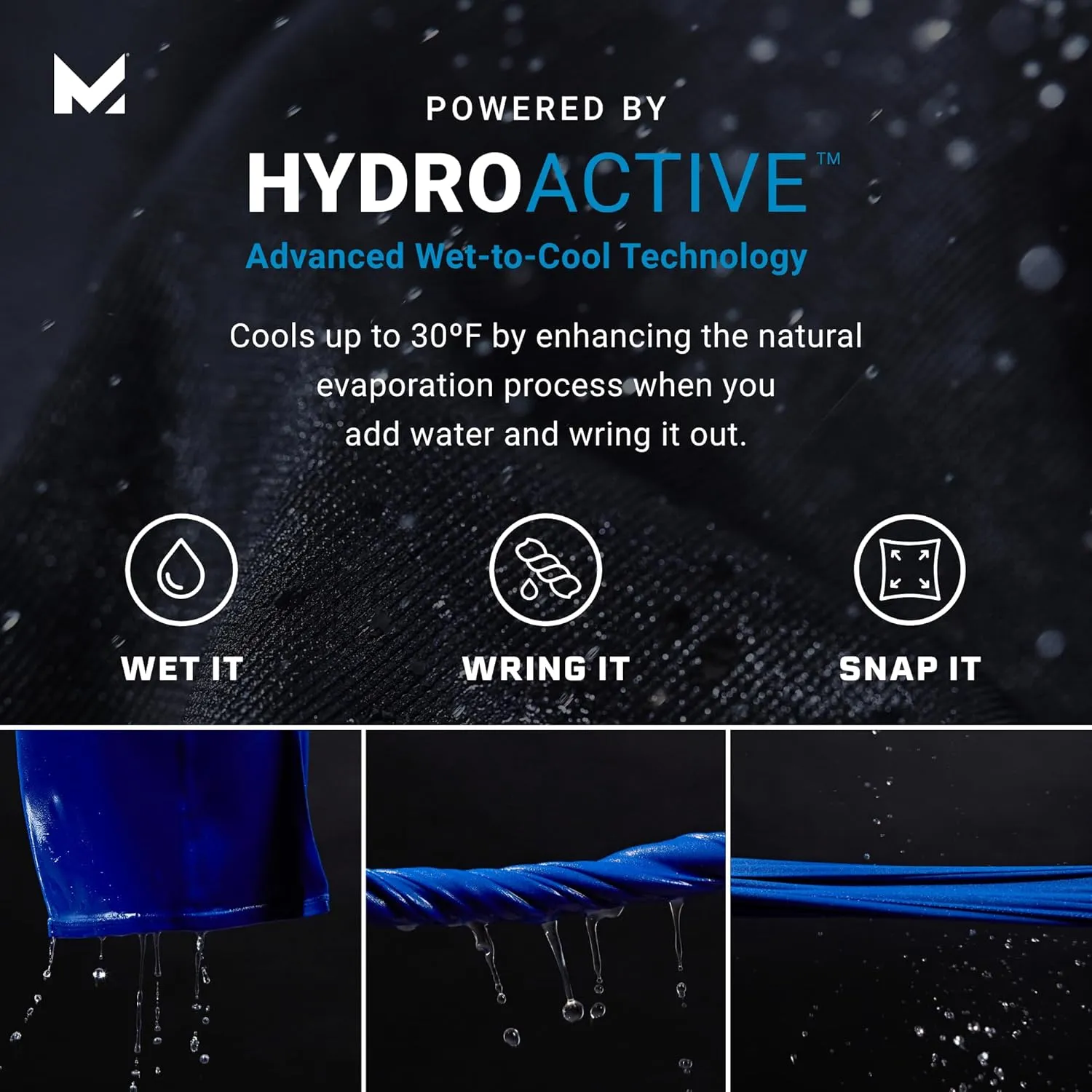 MISSION Cooling Hoodie Towel- Hood Towel, Evaporative Cool Technology, Cools Instantly When Wet, UPF 50 Sun Protection, Contours Your Head to Stay in Place, Great for Sports, Fitness, Gym