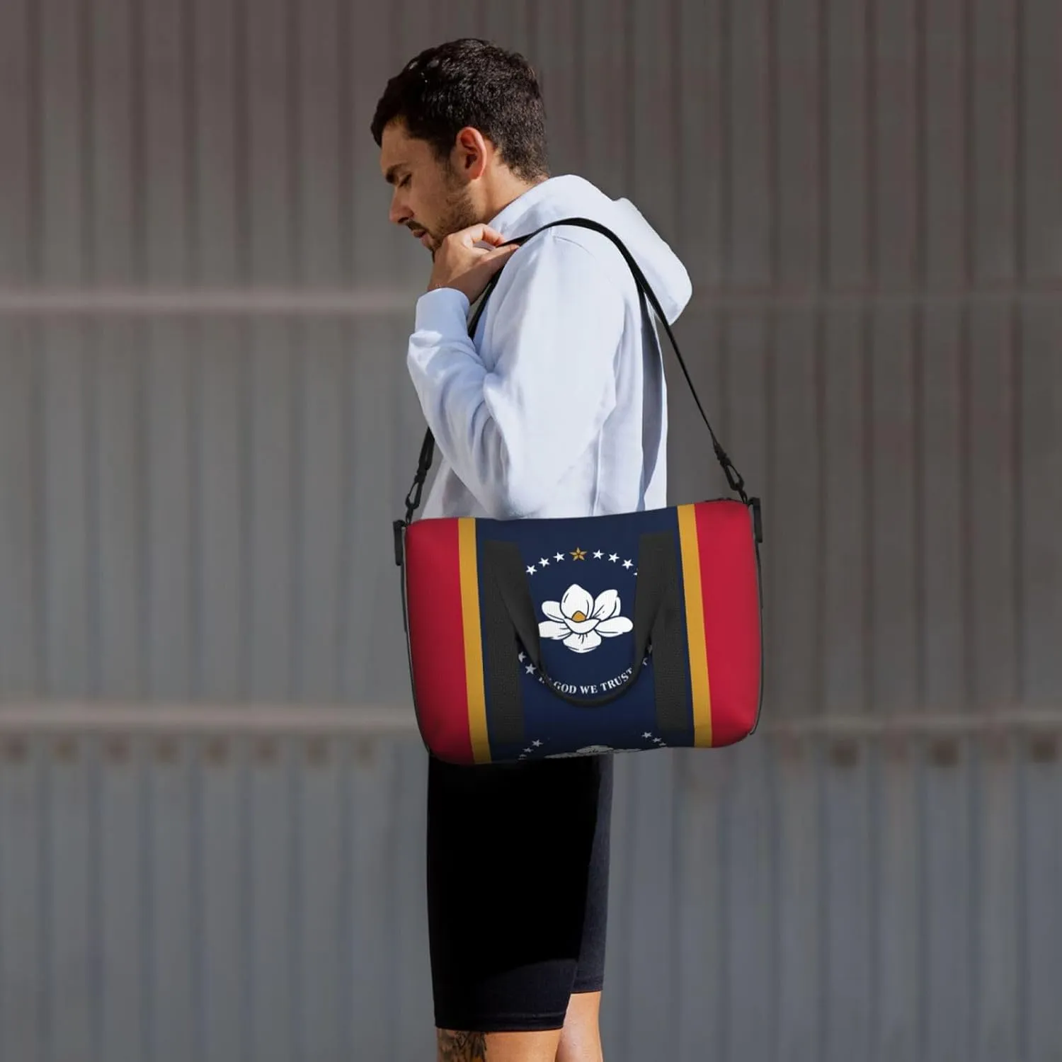 Mississippi State Flag Women Travel Duffel Bag, Large Weekender Carry-On Tote, Gym Workout Bag,Mommy Hospital Bag